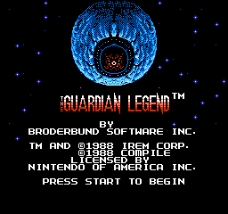 The Guardian Legend Title Screen